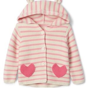 Baby Gap heart pocket knit goodie with bear ears NWOT 18-24 months 100% cotton